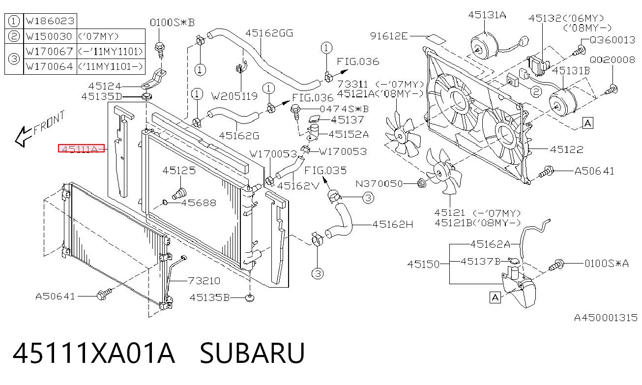 45111XA01A Subaru Chłodnica silnika
