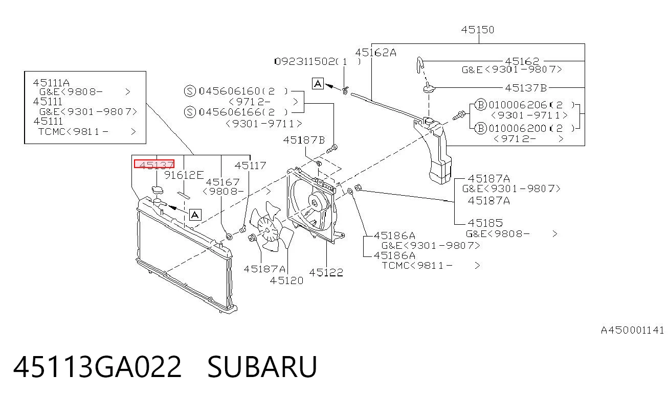 45113GA022 Subaru Pokrywa (korek) chłodnicy