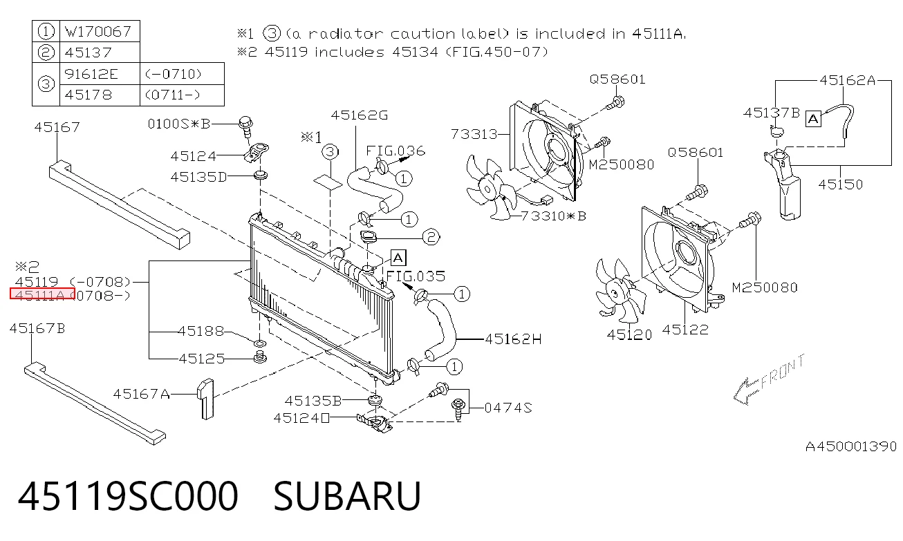 45119SC000 Subaru Chłodnica silnika