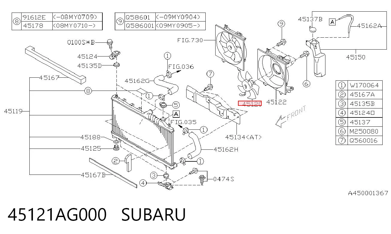 Wentylator elektryczny układu chłodzenia kompletny (silnik+wirnik) do Subaru Legacy IV B13