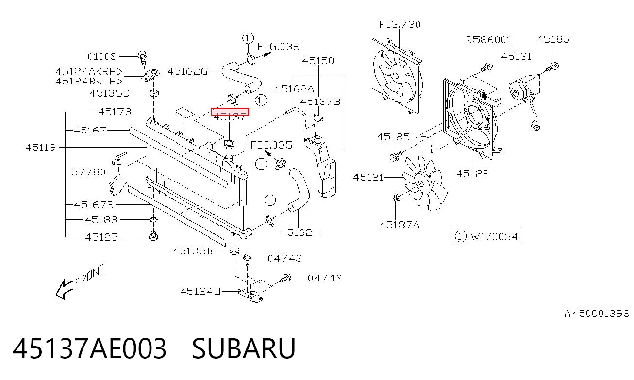 45137AE003 Subaru Pokrywa (korek) chłodnicy