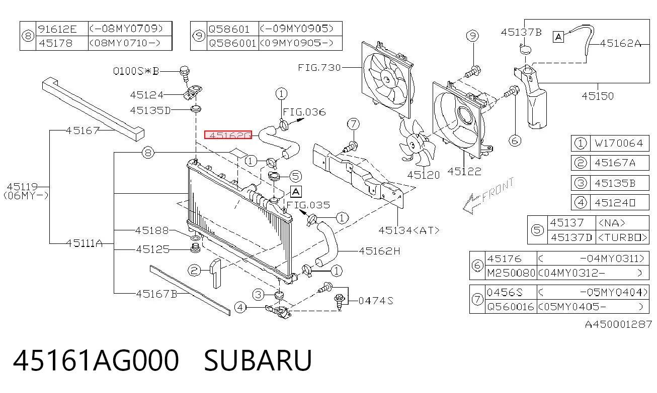 Przewód (króciec) chłodnicy górny do Subaru Impreza III GH