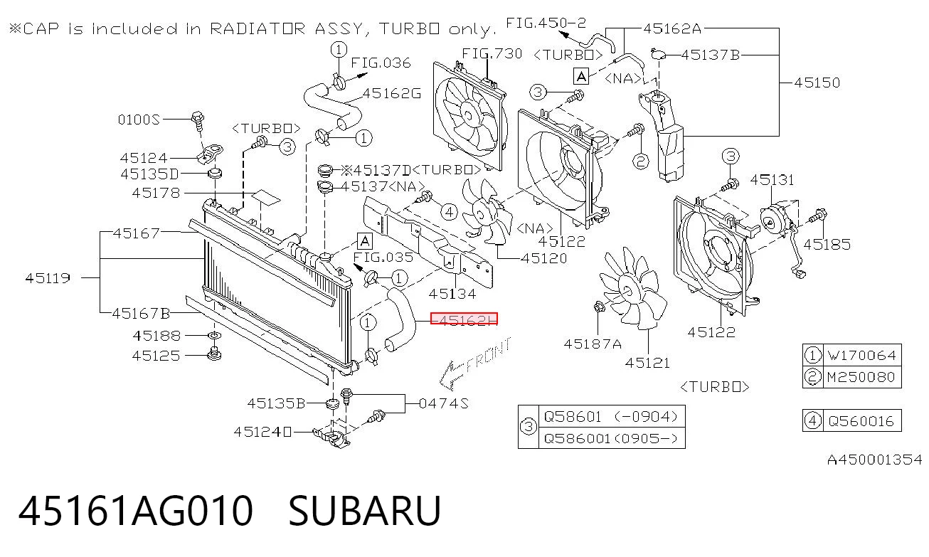 45161AG010 Subaru Przewód (króciec) chłodnicy dolny
