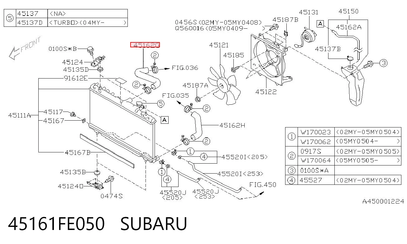 Przewód (króciec) chłodnicy górny do Subaru Impreza II GD