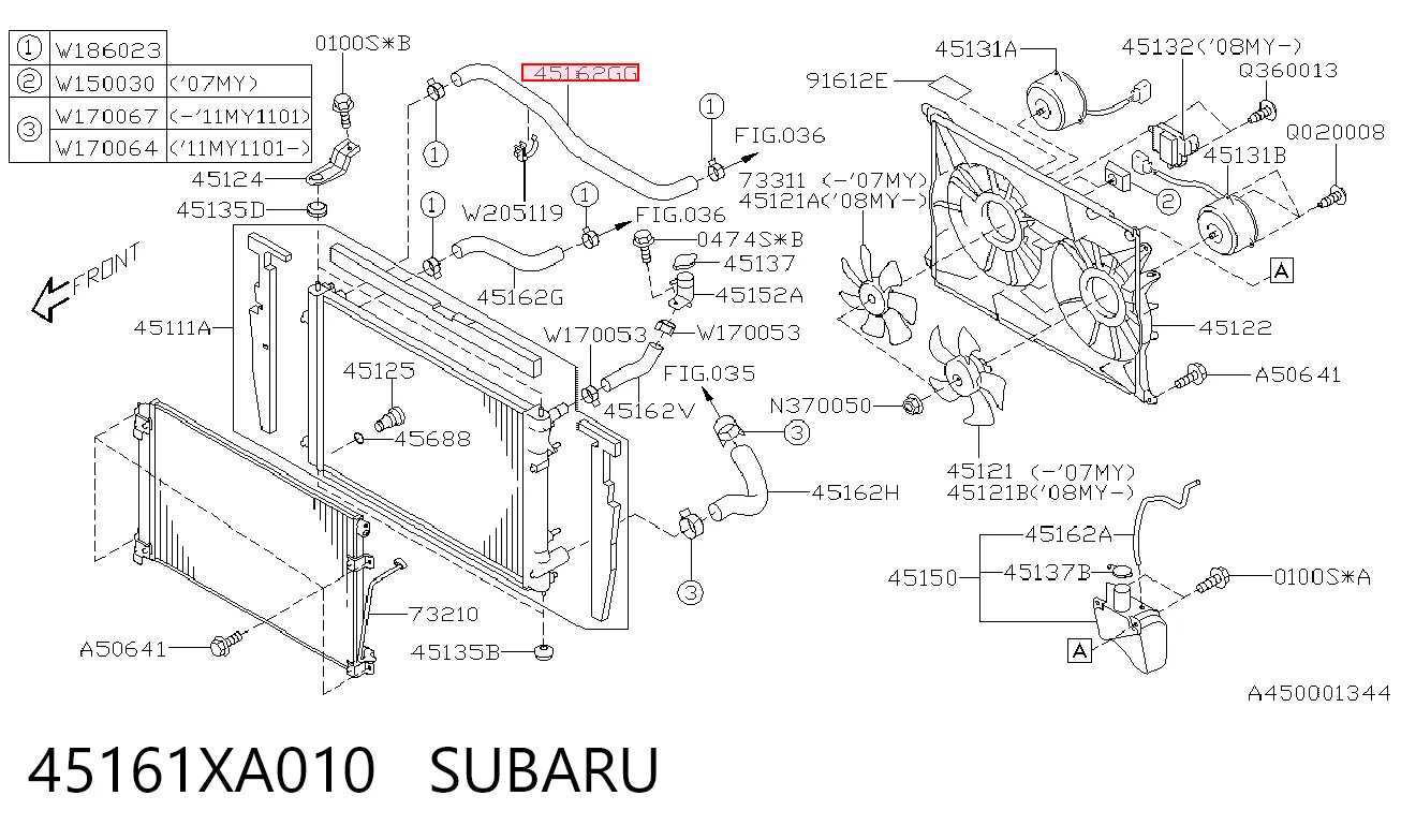 Przewód (króciec) chłodnicy górny do Subaru Tribeca  
