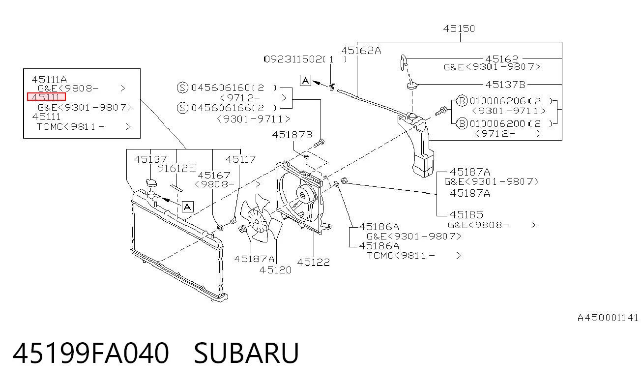 45199FA040 Subaru Chłodnica silnika