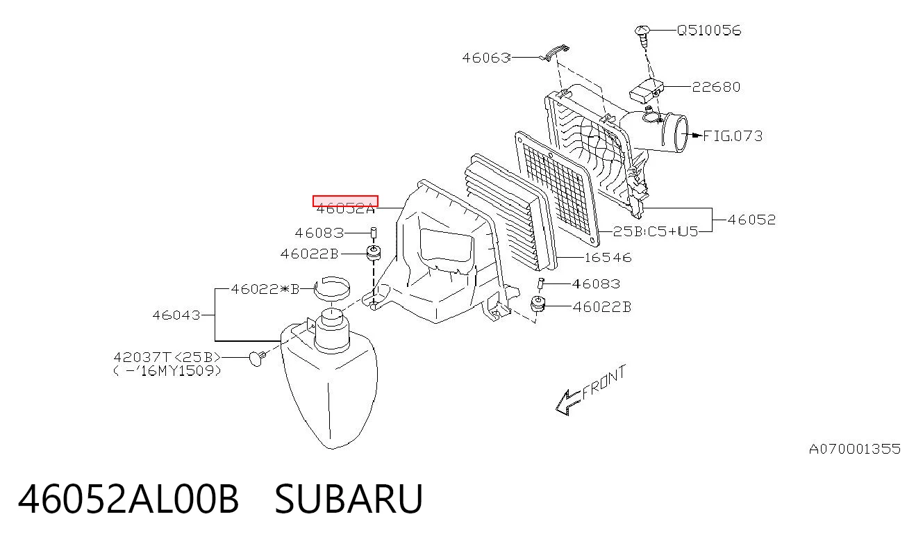 46052AL00B Subaru Obudowa filtra powietrza dolna część