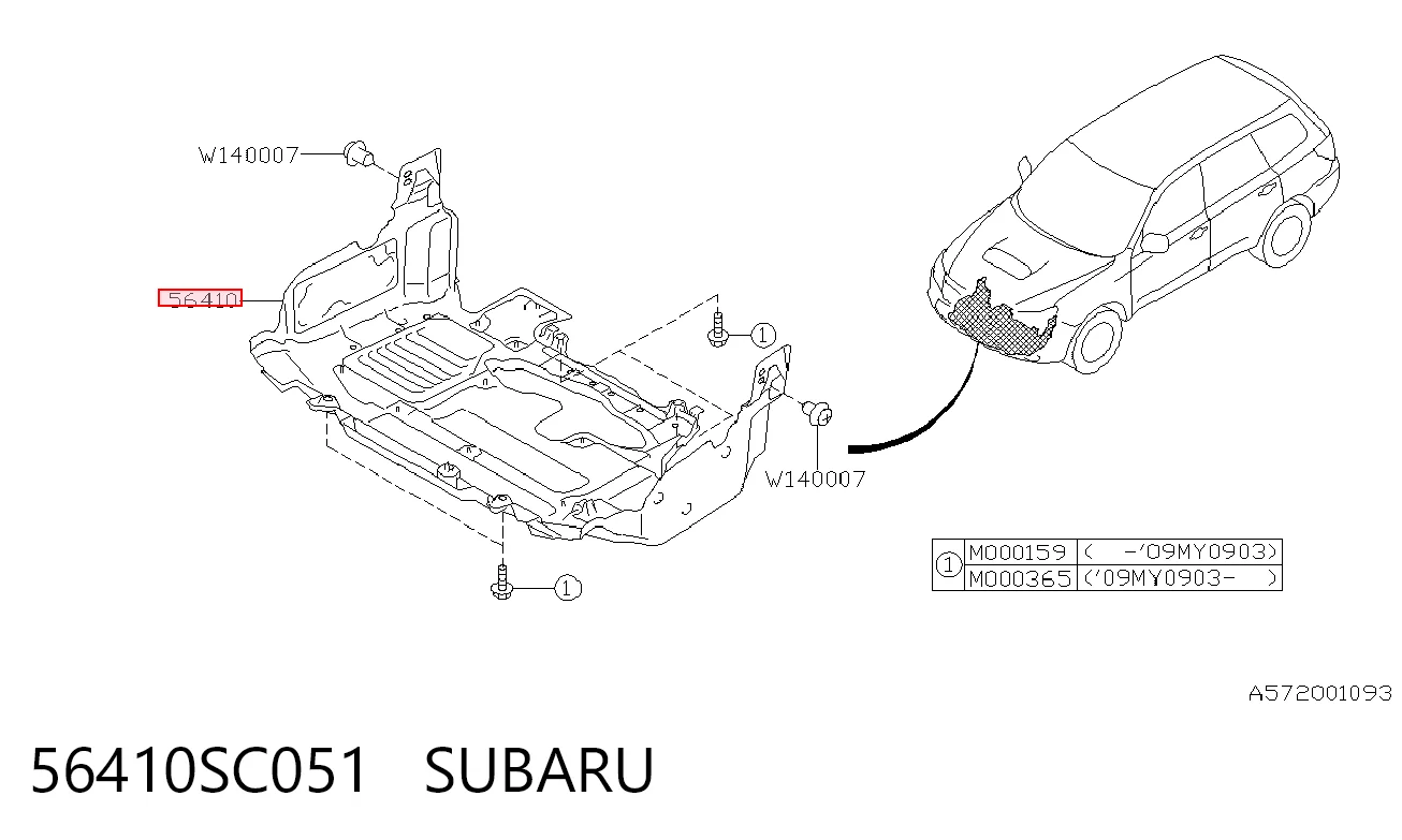 Osłona silnika, miski (przedziału silnika) do Subaru Forester III S12, SH