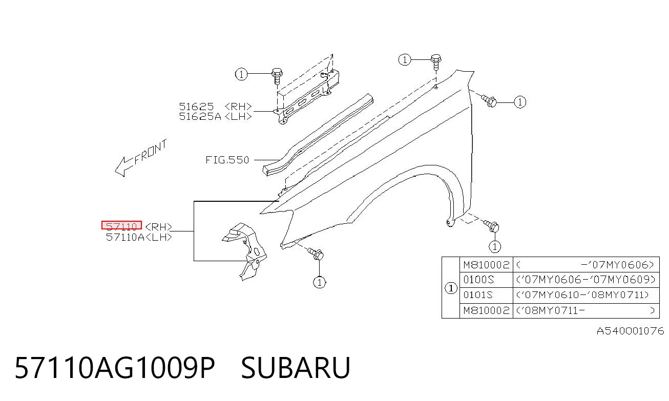 57110AG1009P Subaru