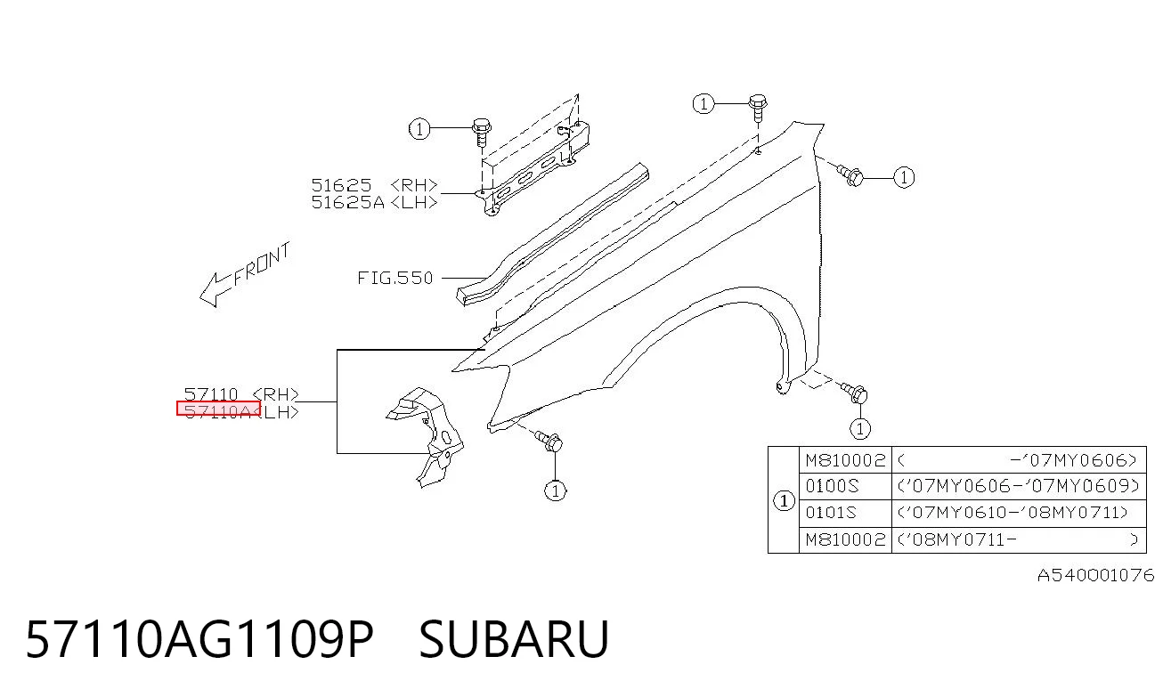 57110AG1109P Subaru