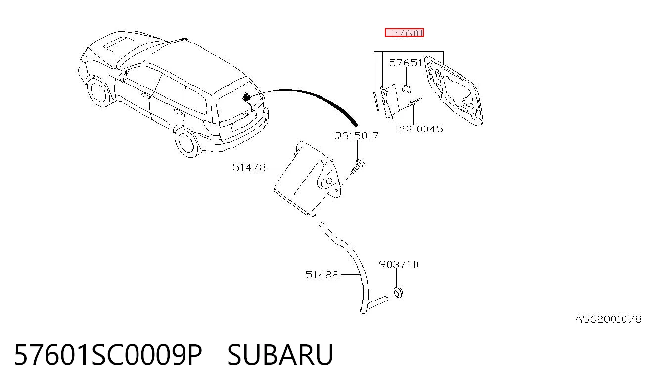 Klapka wlewu paliwa do Subaru Forester III S12, SH