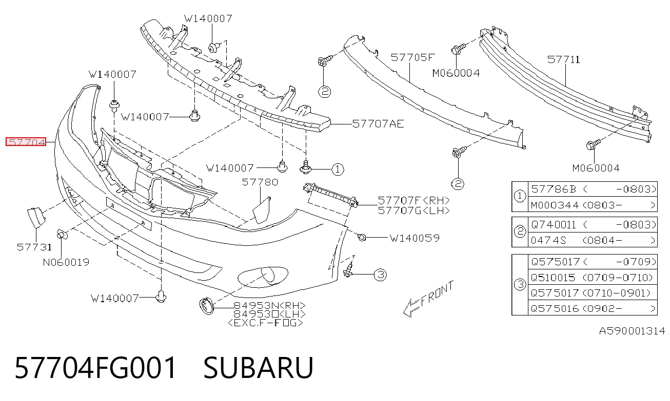 Zderzak przedni Subaru Impreza III hatchback (GH) (2007 - 2011) cena, od 74,77 USD