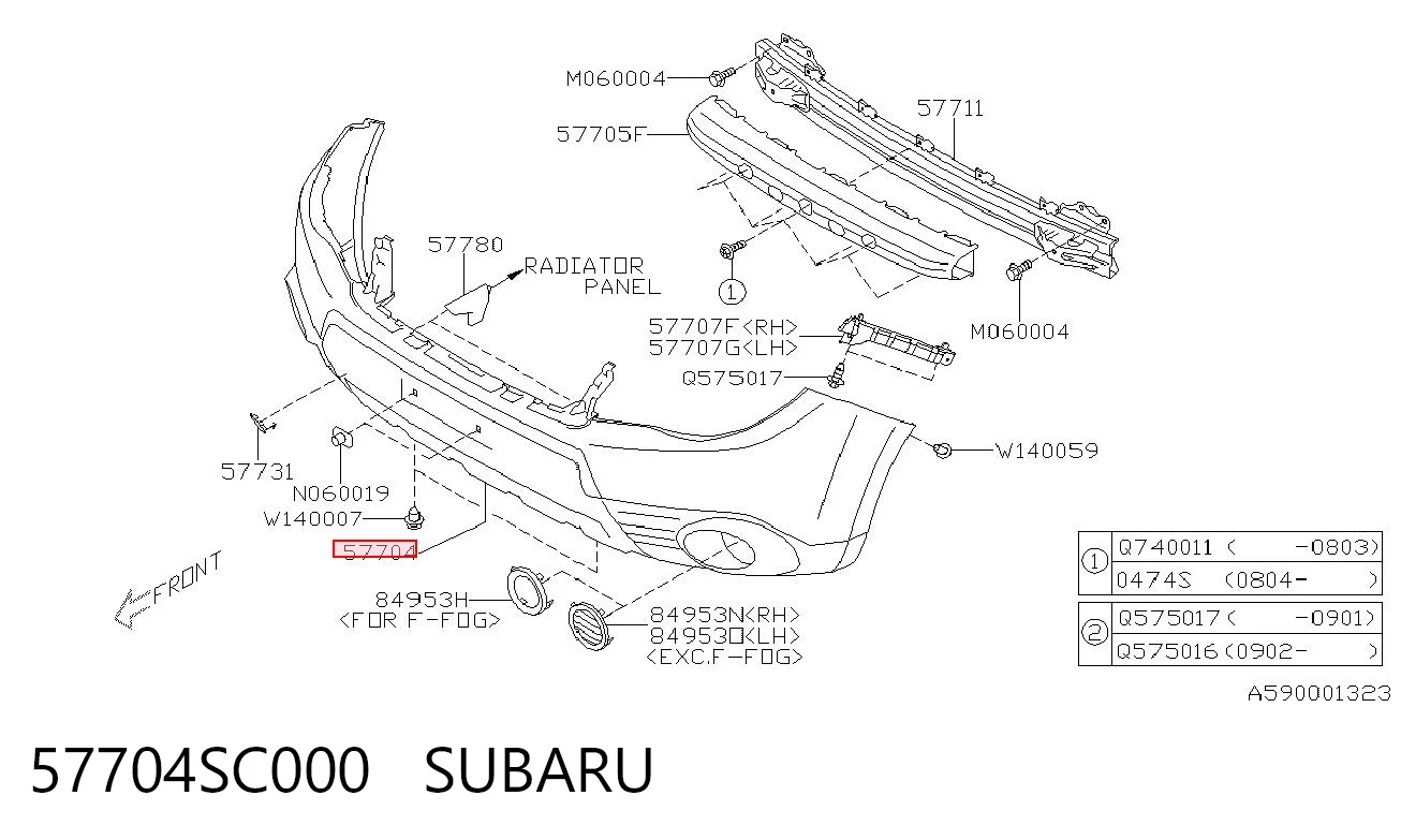 Zderzak przedni Subaru Forester III SUV (S12, SH) (2007 - 2012) cena, od 114,72 USD
