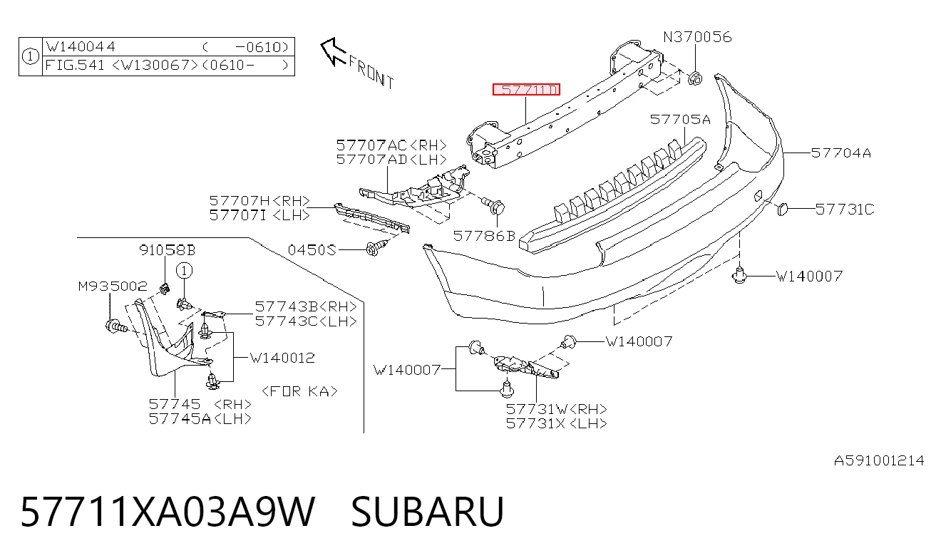 Wzmocnienie zderzaka tylnego do Subaru Tribeca B9 