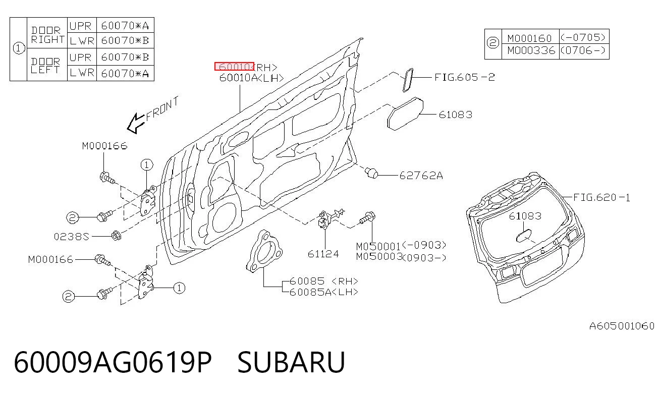 Drzwi przednie prawe do Subaru Outback III B13, BP