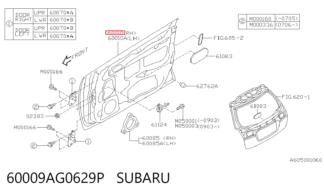 Drzwi przednie prawe Subaru Outback III kombi (B13, BP) (2003 - 2009) cena, od 35,04 USD