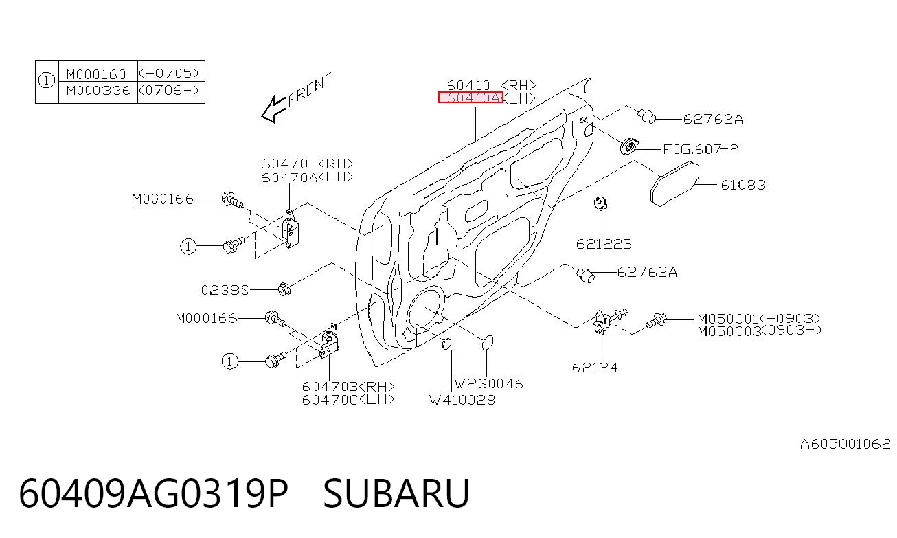 60409AG0319P Subaru