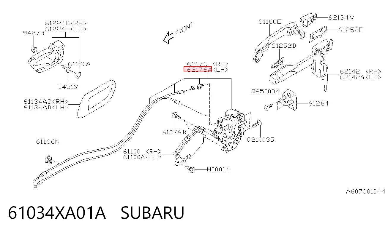Zamek drzwi tylnych lewych do Subaru Tribeca  