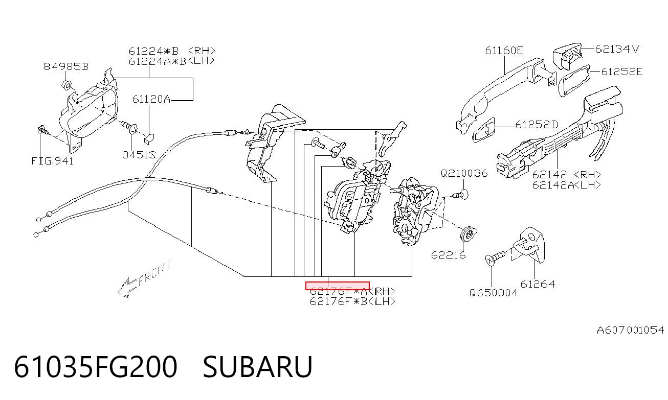 Zamek drzwi tylnych prawych do Subaru Impreza III GH