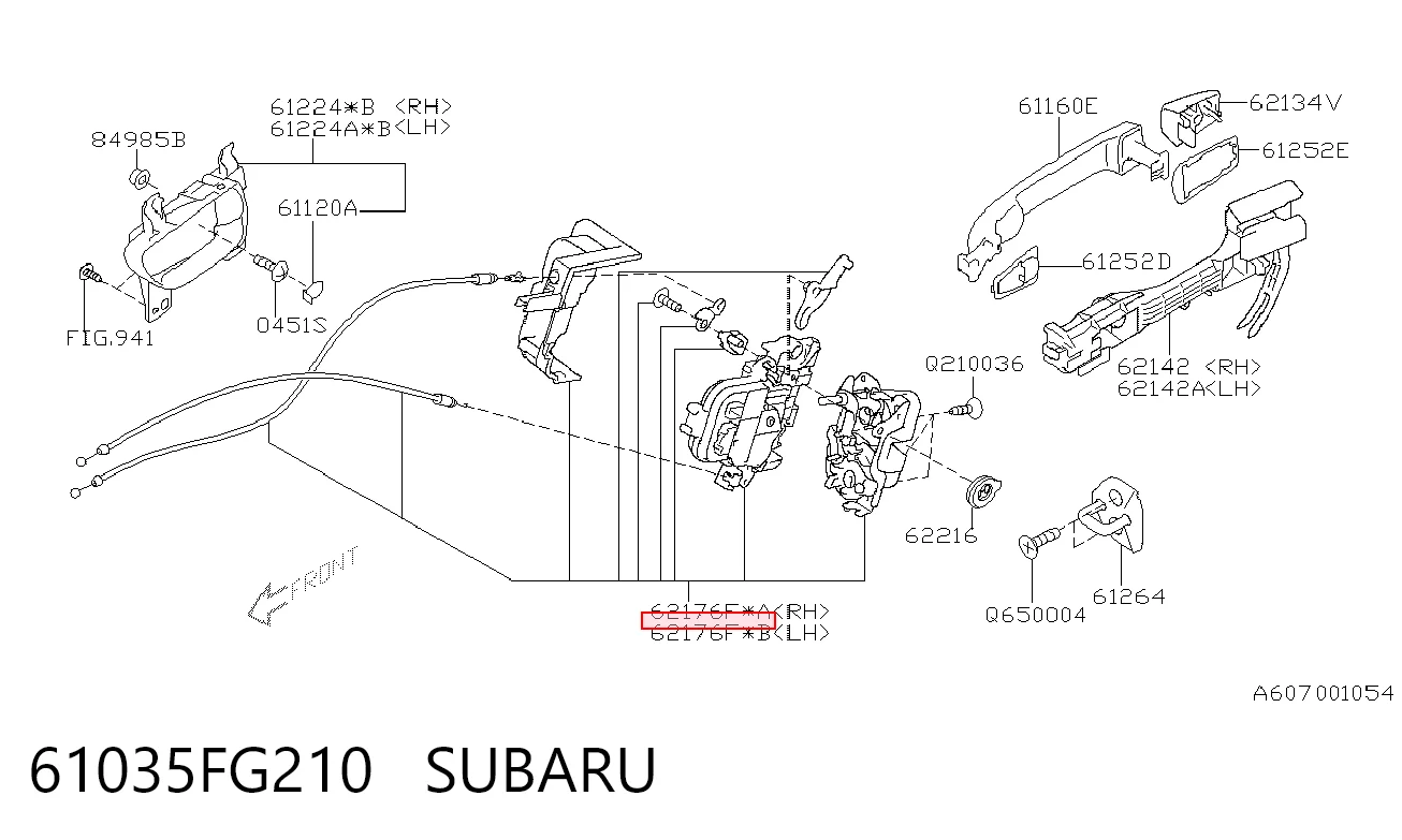 Zamek drzwi tylnych lewych do Subaru Impreza III GH