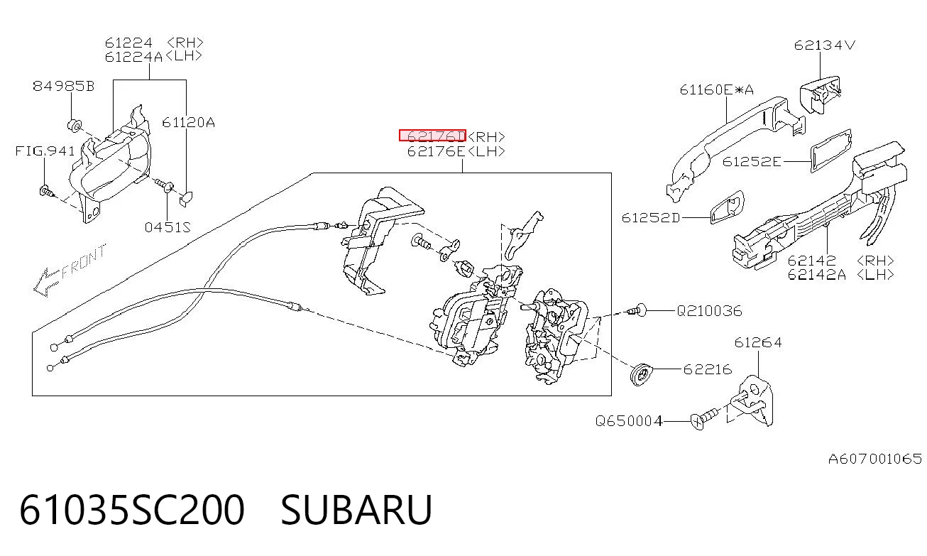 Zamek drzwi tylnych prawych do Subaru Forester III S12, SH
