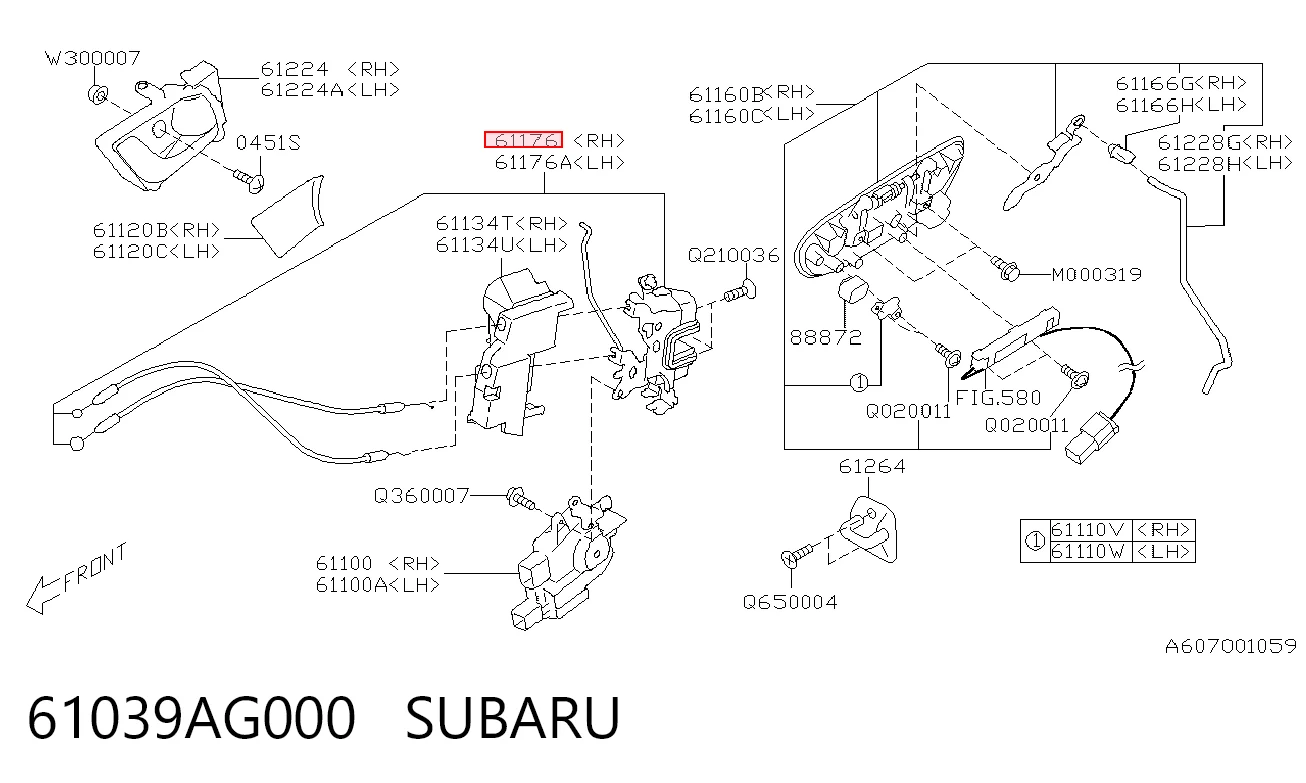 Zamek drzwi przednich prawych Subaru Outback III kombi (B13, BP) (2003 - 2009) cena, od 63,02 USD