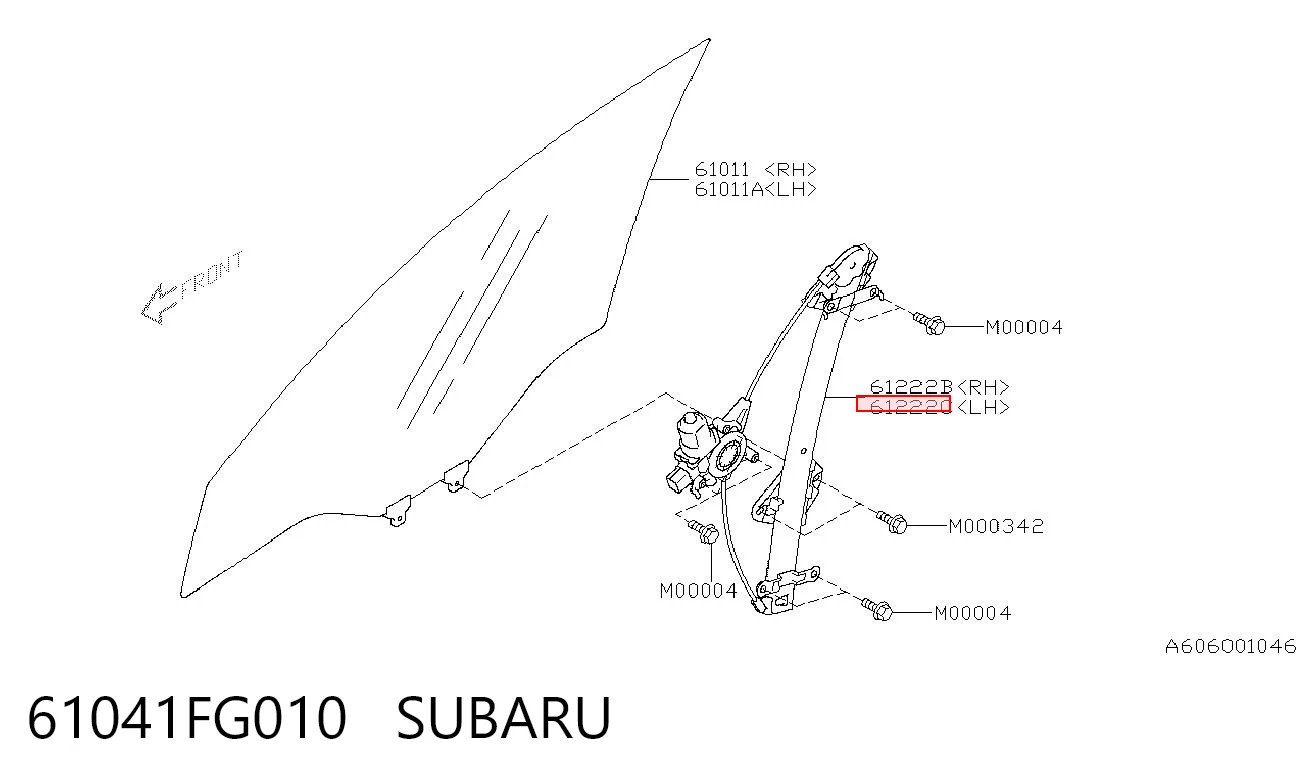 Mechanizm podnoszenia szyby drzwi przednich lewych do Subaru Impreza III GH
