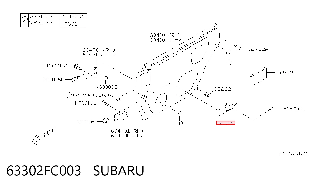 63302FC003 Subaru Ogranicznik drzwi tylny