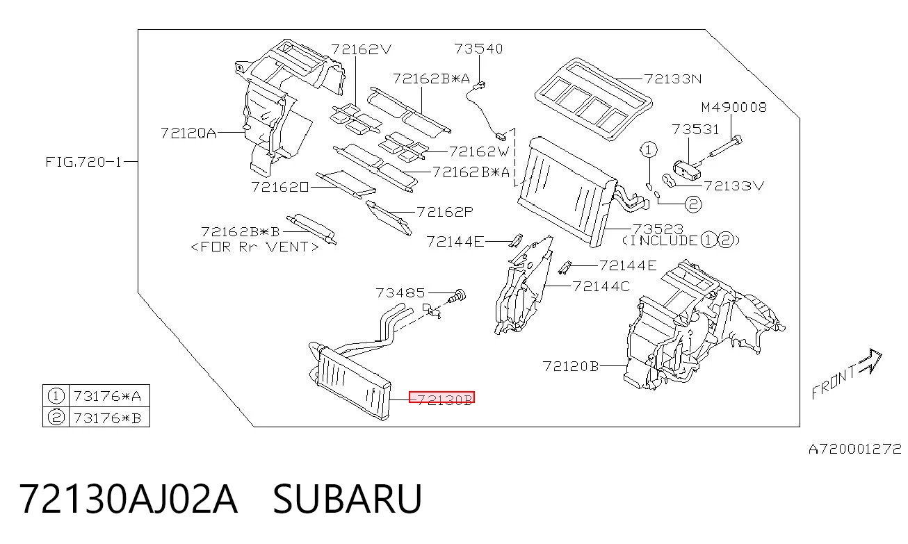72130AJ02A Subaru Chłodnica nagrzewnicy (ogrzewacza)