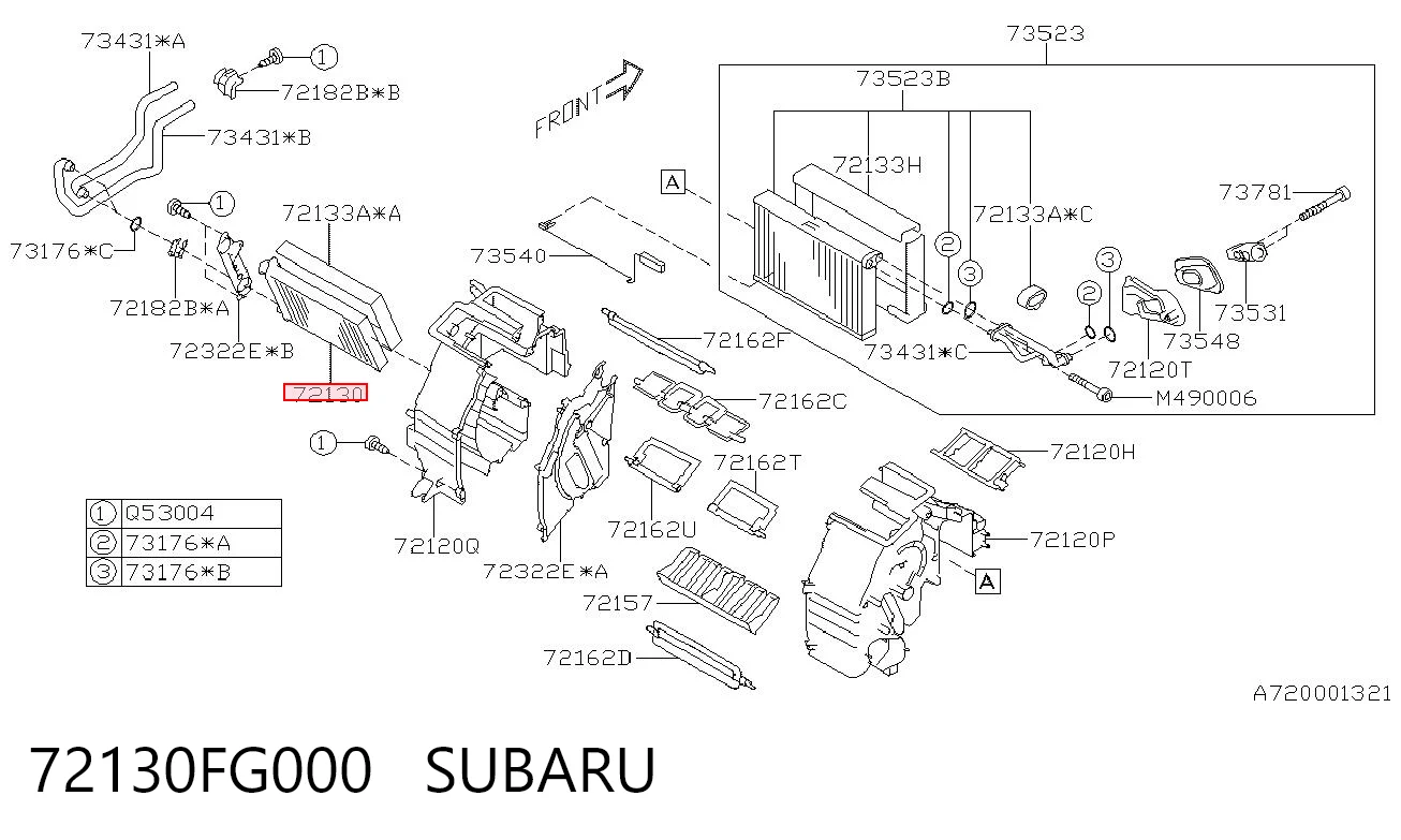 72130FG000 Subaru Chłodnica nagrzewnicy (ogrzewacza)
