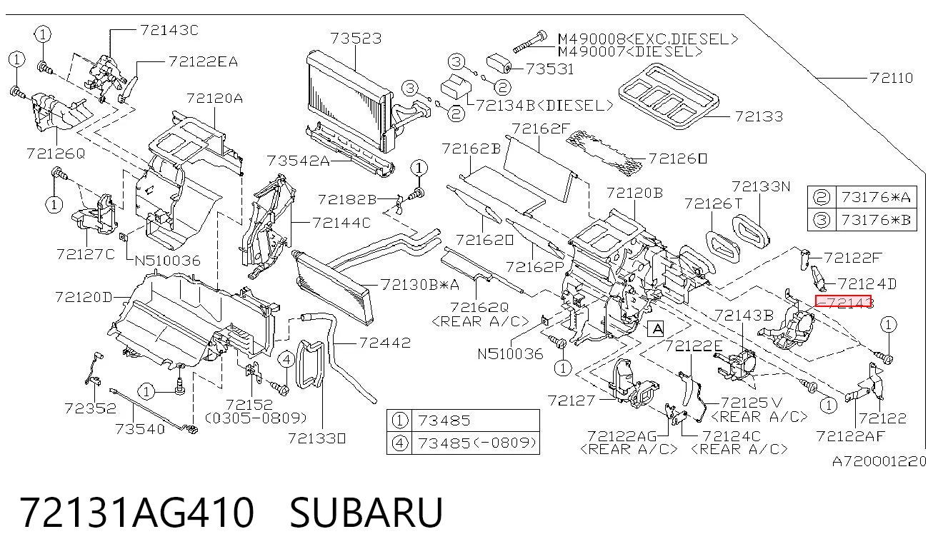 Silniczek klapy nagrzewnicy do Subaru Legacy B13