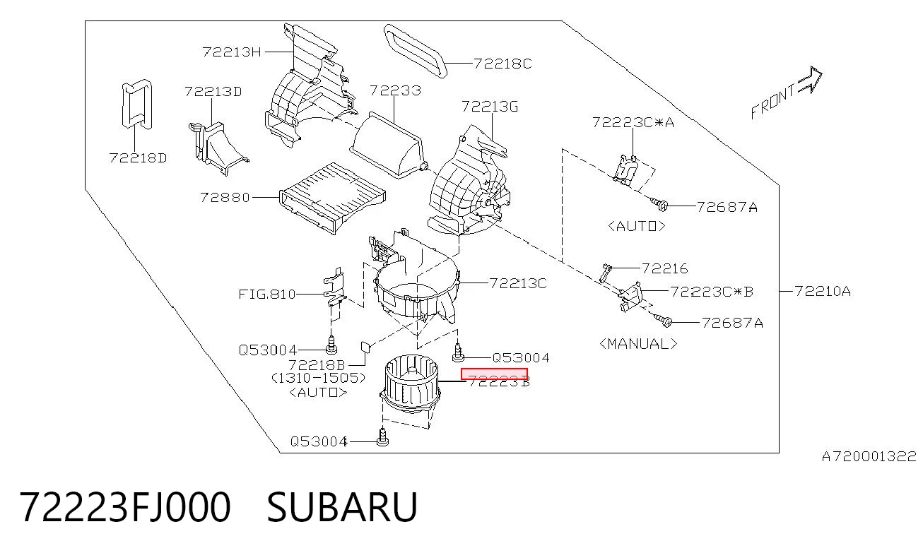 72223FJ000 Subaru Silniczek wentylatora nagrzewnicy (ogrzewacza wnętrza)