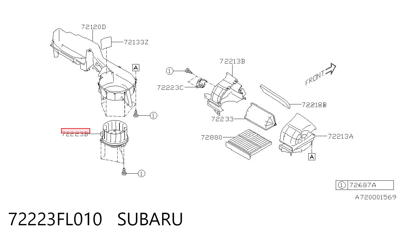 Silniczek wentylatora nagrzewnicy (ogrzewacza wnętrza) Subaru Forester V