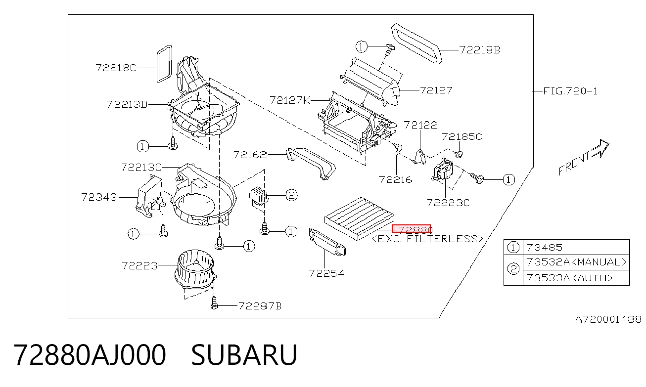 72880AJ000 Subaru Filtr kabiny