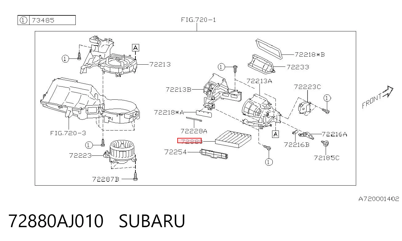 72880AJ010 Subaru Filtr kabiny