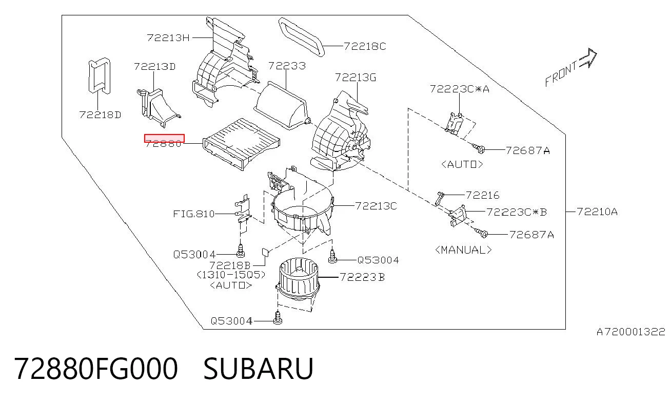 72880FG000 Subaru Filtr kabiny