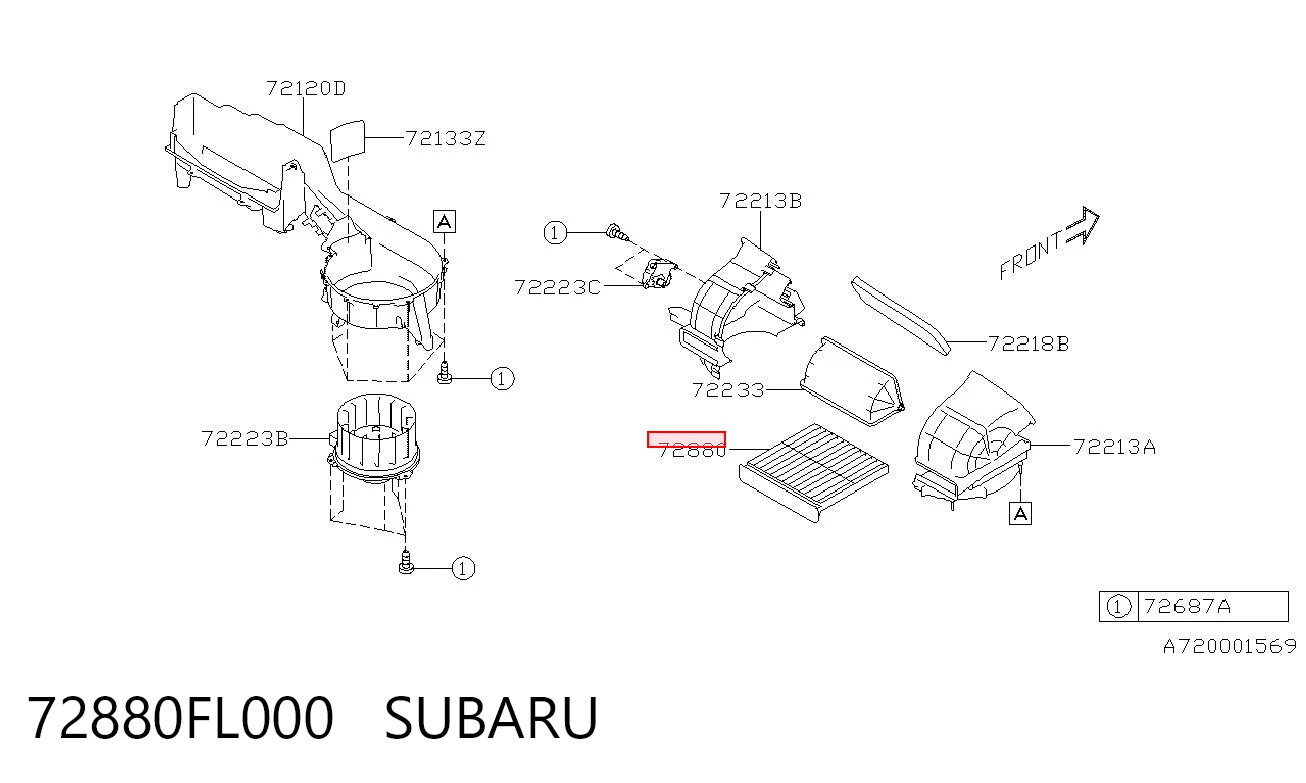 72880FL000 Subaru Filtr kabiny