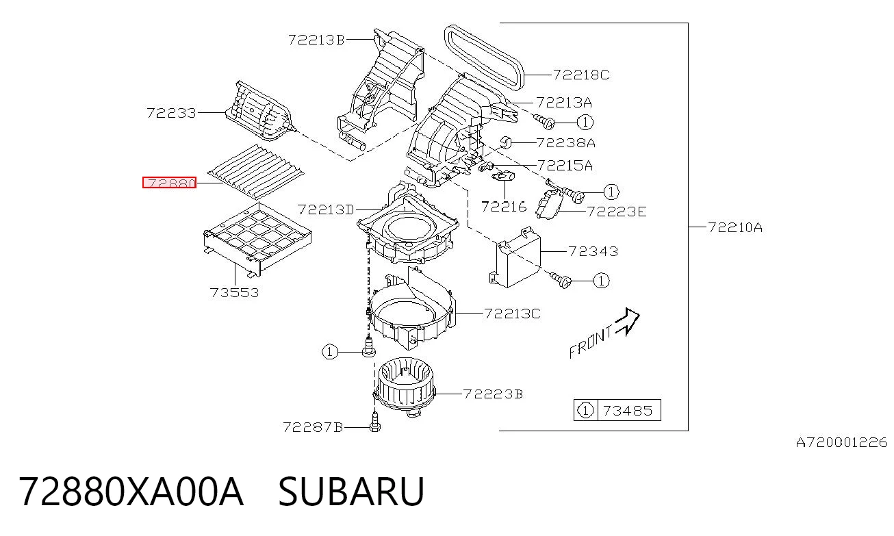 72880XA00A Subaru Filtr kabiny