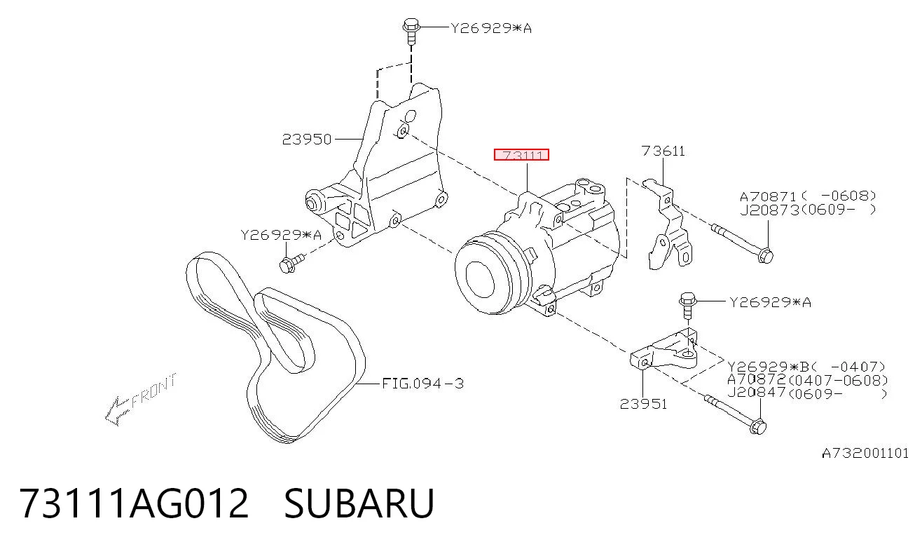 73111AG012 Subaru Sprężarka klimatyzacji
