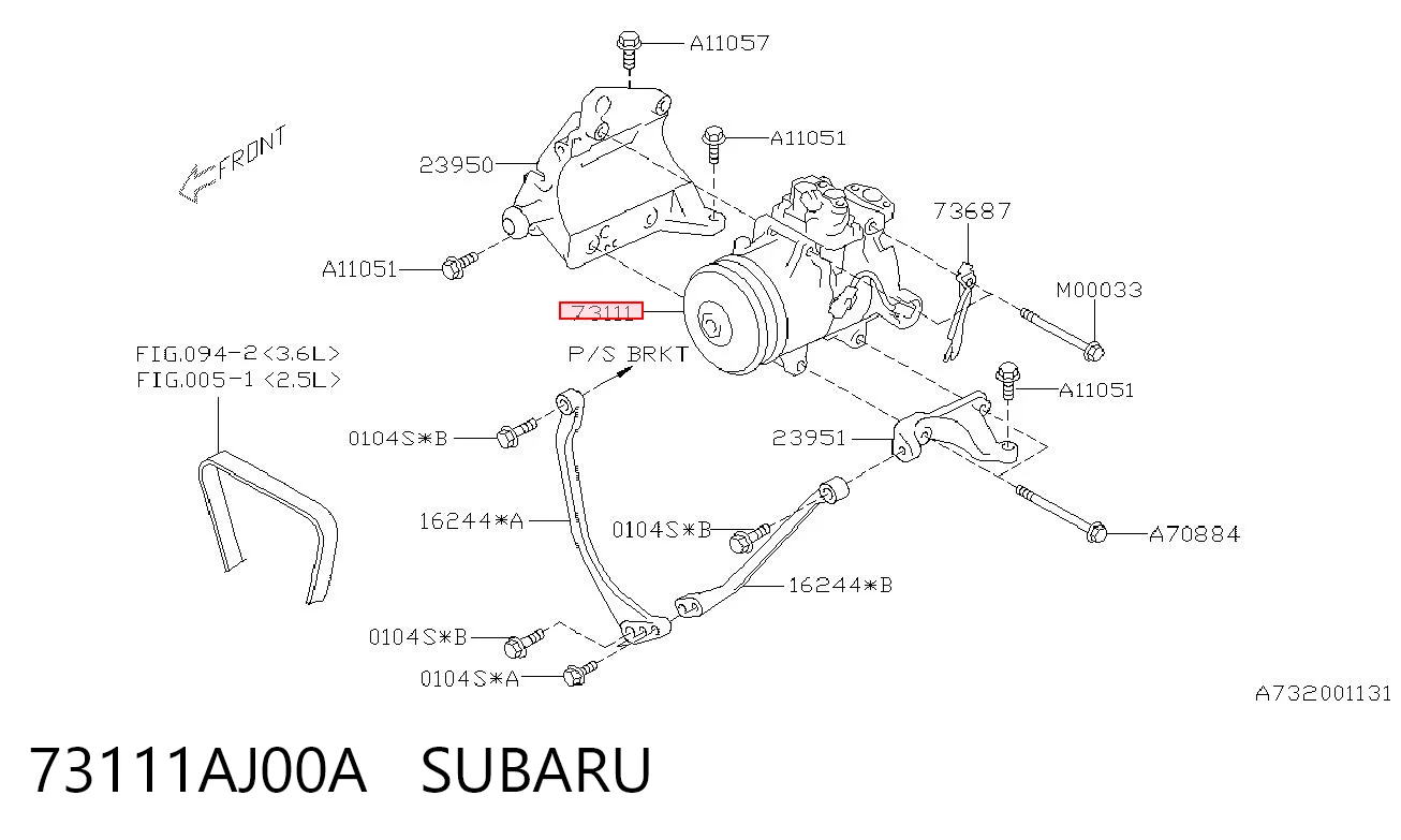 73111AJ00A Subaru Sprężarka klimatyzacji