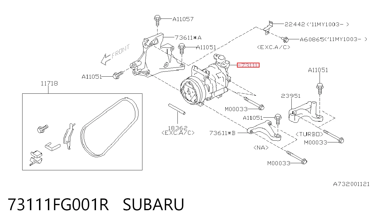 73111FG001R Subaru