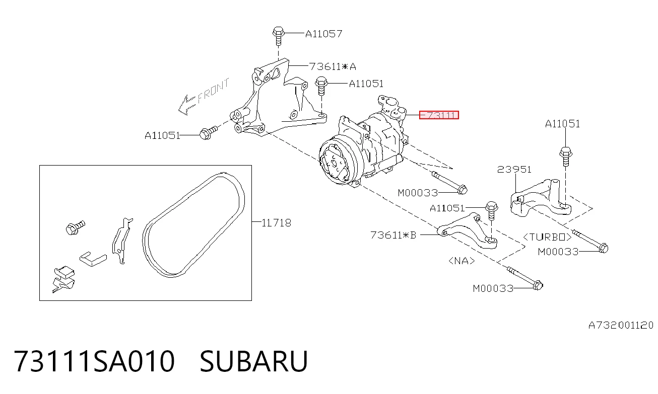 73111SA010 Subaru Sprężarka klimatyzacji