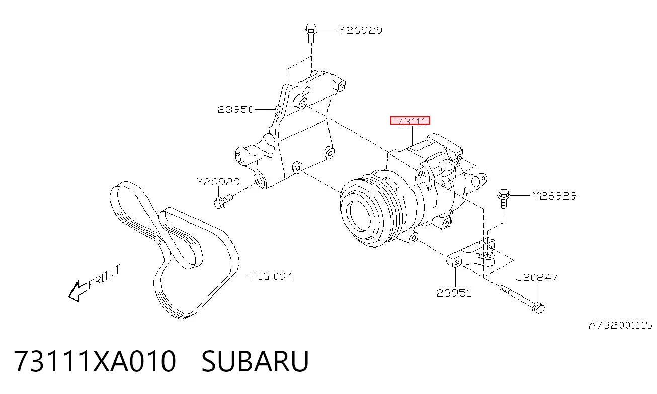 Sprężarka klimatyzacji Subaru Tribeca B9