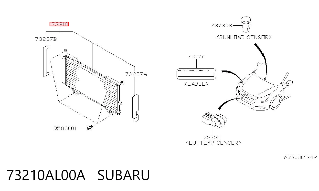 73210AL00A Subaru Chłodnica klimatyzacji