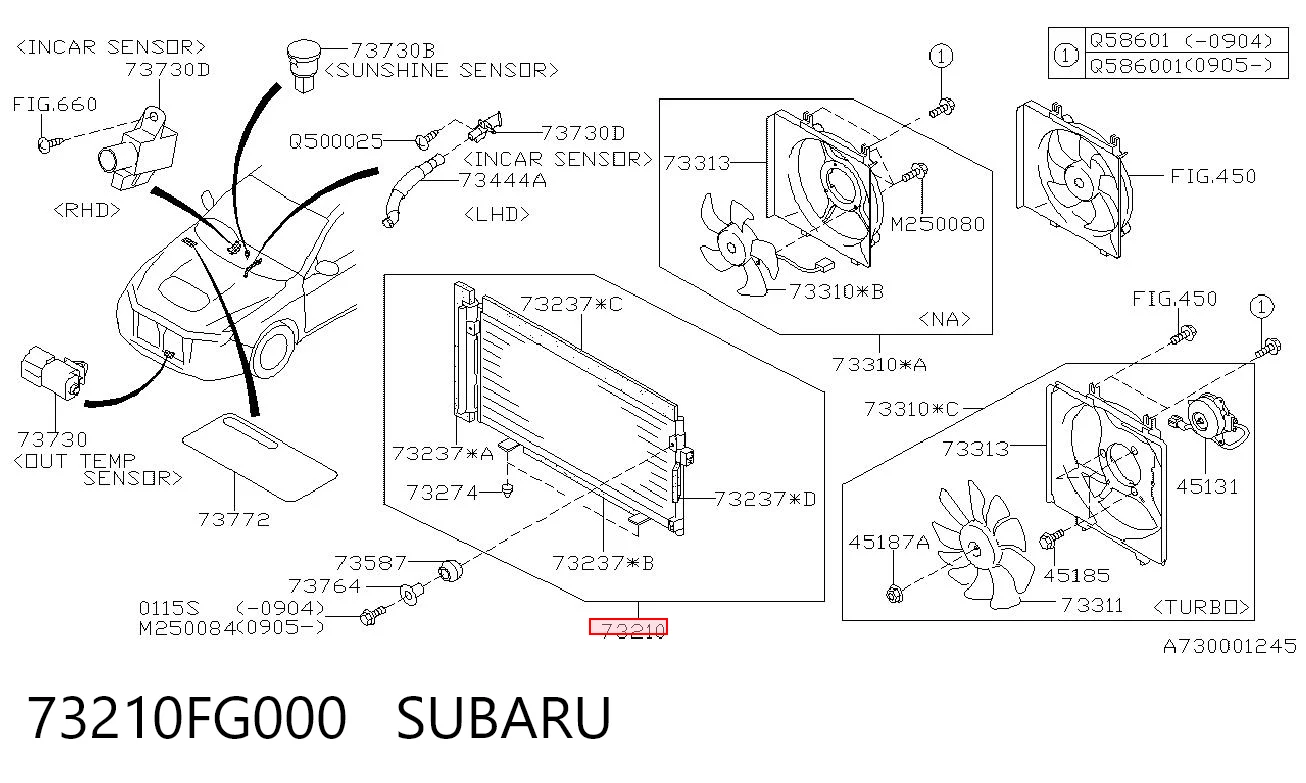 73210FG000 Subaru Chłodnica klimatyzacji