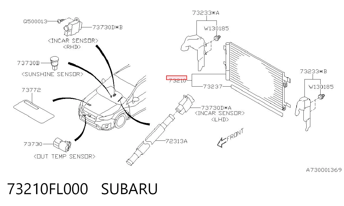 73210FL000 Subaru Chłodnica klimatyzacji