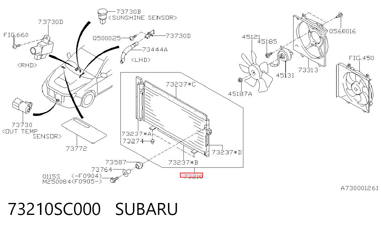 73210SC000 Subaru Chłodnica klimatyzacji