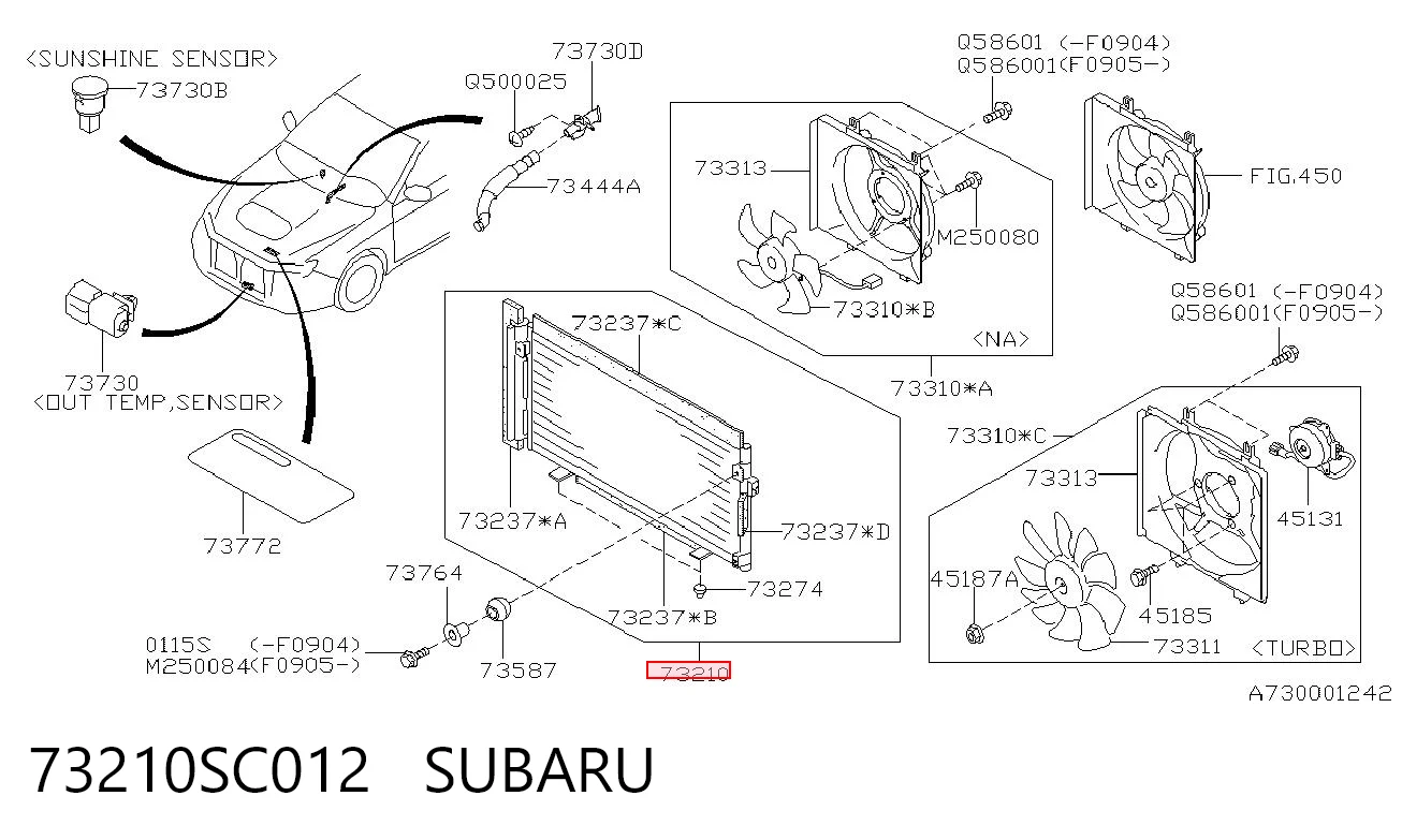 73210SC012 Subaru Chłodnica klimatyzacji