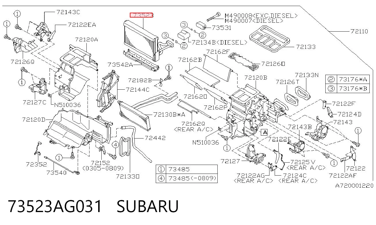 Kupić Parownik klimatyzacji Subaru Outback  B13, BP w dobrej cenie