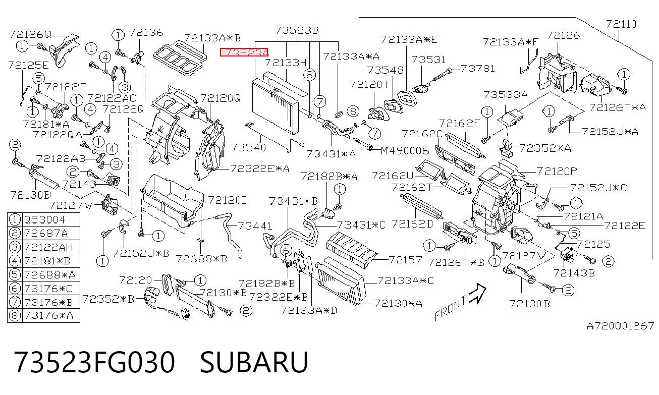 73523FG030 Subaru Parownik klimatyzacji